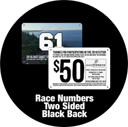Picture of Race Numbers Two Sided Black Back - Timers
